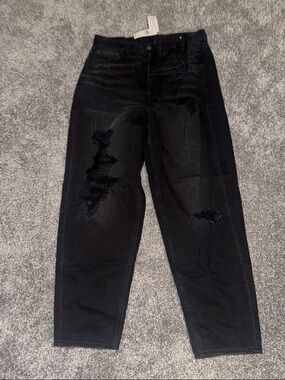 American Eagle Outfitters Black Distressed Boyfriend Jeans